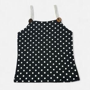 Chic Polka Dot Tank Top - Black and White